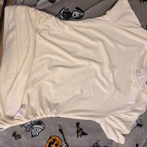 George Cream Ribbed Short Sleeve Tee